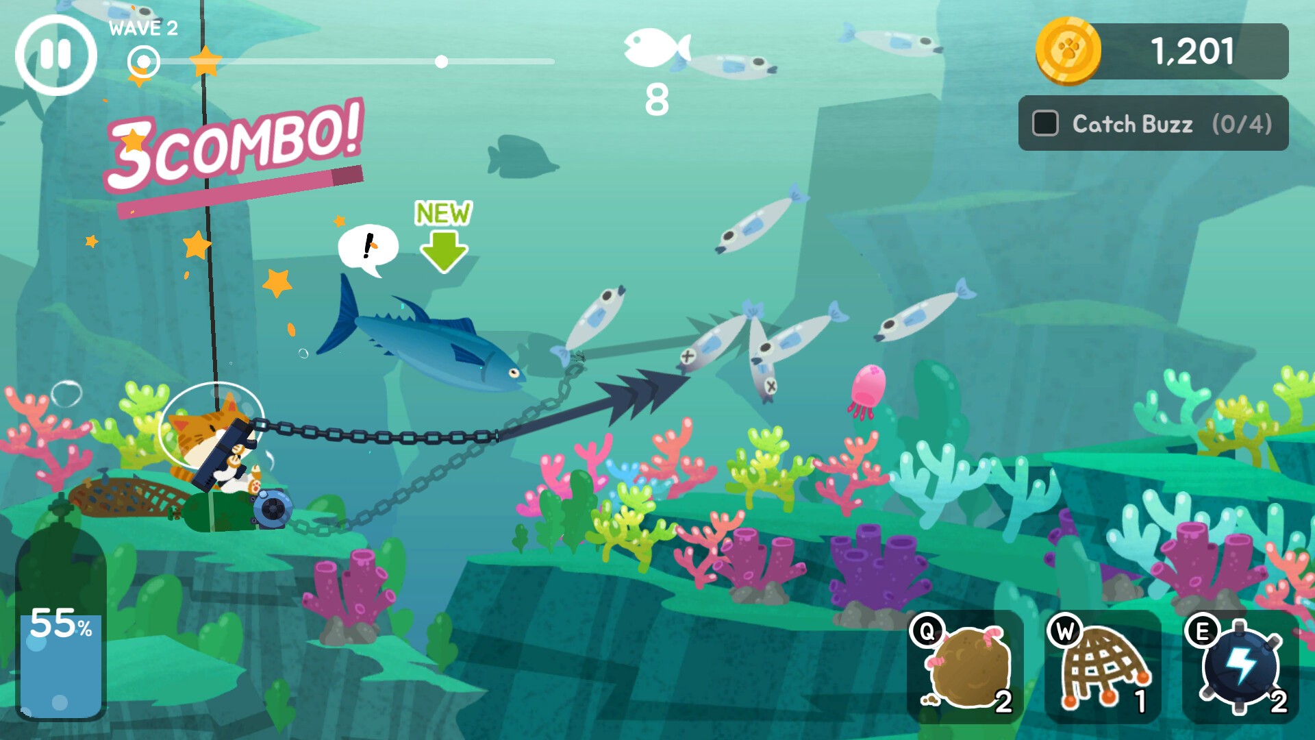 The Fishercat mobile game screenshot